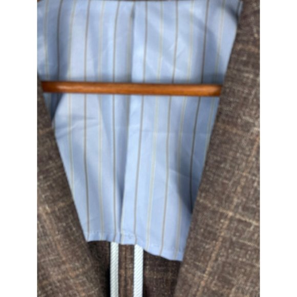 Mantoni Milan Italy Virgin Wool Sports Jacket Mens 46L Brown Plaid - Picture 8 of 10